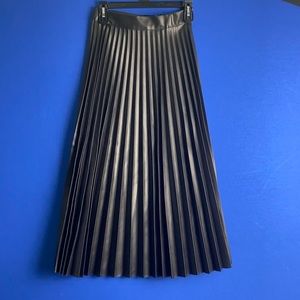 TOPSHOP Black Leather Panel Skirt